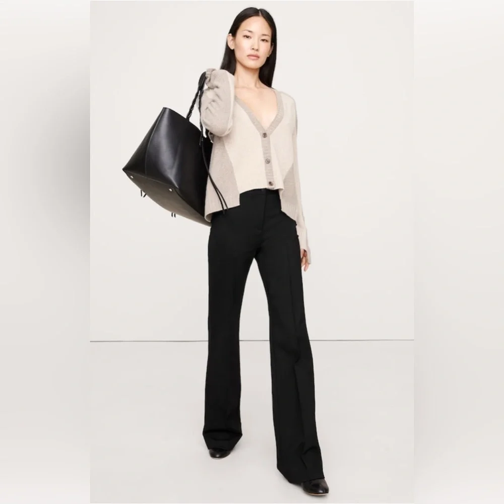 TALL Banana Republic Black Flare Pants - Picture 1 of 8